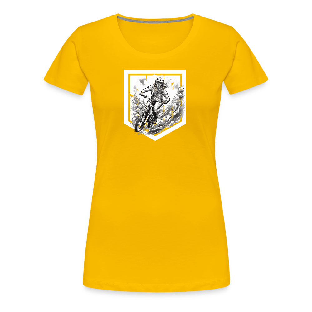 SPOD Frauen Premium T-Shirt Sonnengelb / S Sisters of Battery - SoB - Frauen Premium T-Shirt E-Bike-Community