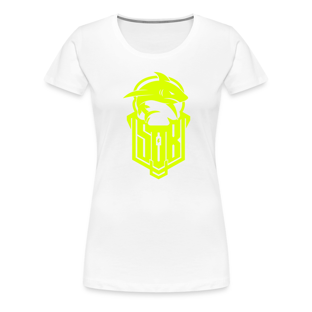 SPOD Frauen Premium T-Shirt weiß / S Hai Bike - Neongelb - Frauen Premium T-Shirt E-Bike-Community