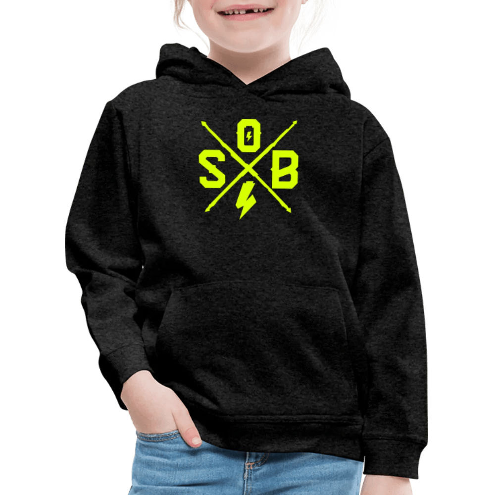 SPOD Kinder Premium Hoodie Anthrazit / 98/104 (3-4 Jahre) SoB Cross Kids Premium Hoodie E-Bike-Community