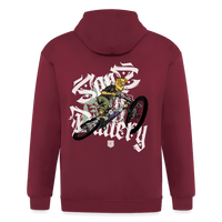 SPOD Männer Heavyweight Kapuzenjacke Maroon / S Sons of Battery Brush - Männer Kapuzenjacke E-Bike-Community