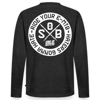 SPOD Männer Premium Bio Langarmshirt Anthrazit meliert / S Hater - Sons of Battery - DTG (Digital Druck) Männer Premium Langarmshirt E-Bike-Community