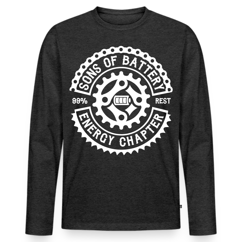 SPOD Männer Premium Bio Langarmshirt Anthrazit meliert / S Original Logo - Männer Premium Langarmshirt E-Bike-Community