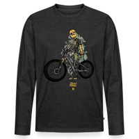 SPOD Männer Premium Bio Langarmshirt Anthrazit meliert / S Shred or Alive (DTG) - Männer Premium Langarmshirt E-Bike-Community
