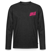 SPOD Männer Premium Bio Langarmshirt Anthrazit meliert / S Signature Pink - Männer Premium Langarmshirt E-Bike-Community