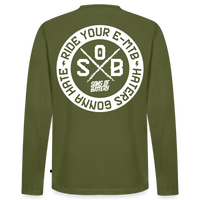 SPOD Männer Premium Bio Langarmshirt Khaki / S Hater - Sons of Battery - DTG (Digital Druck) Männer Premium Langarmshirt E-Bike-Community