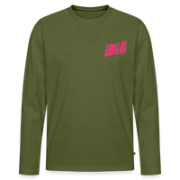 SPOD Männer Premium Bio Langarmshirt Khaki / S Signature Pink - Männer Premium Langarmshirt E-Bike-Community