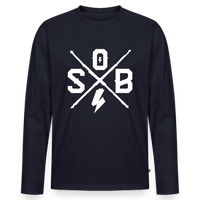SPOD Männer Premium Bio Langarmshirt Navy / S Cross Logo Premium Langarmshirt E-Bike-Community