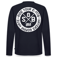 SPOD Männer Premium Bio Langarmshirt Navy / S Hater - Sons of Battery - DTG (Digital Druck) Männer Premium Langarmshirt E-Bike-Community