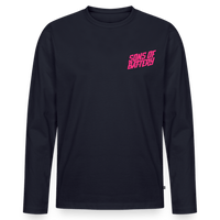 SPOD Männer Premium Bio Langarmshirt Navy / S Signature Pink - Männer Premium Langarmshirt E-Bike-Community