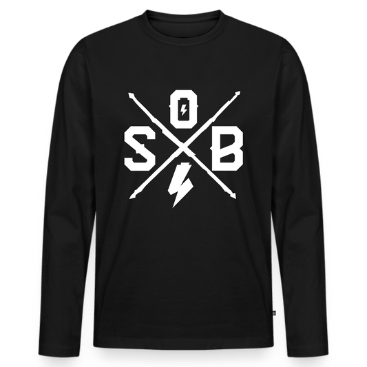SPOD Männer Premium Bio Langarmshirt Schwarz / S Cross Logo Premium Langarmshirt E-Bike-Community