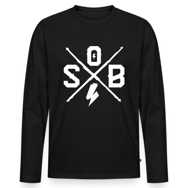 SPOD Männer Premium Bio Langarmshirt Schwarz / S Cross Logo Premium Langarmshirt E-Bike-Community