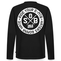 SPOD Männer Premium Bio Langarmshirt Schwarz / S Hater - Sons of Battery - DTG (Digital Druck) Männer Premium Langarmshirt E-Bike-Community