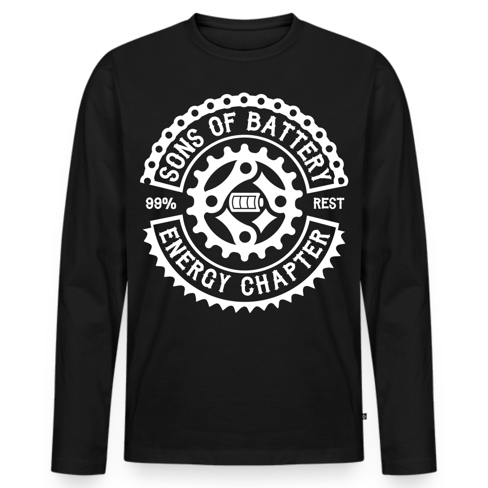 SPOD Männer Premium Bio Langarmshirt Schwarz / S Original Logo - Männer Premium Langarmshirt E-Bike-Community