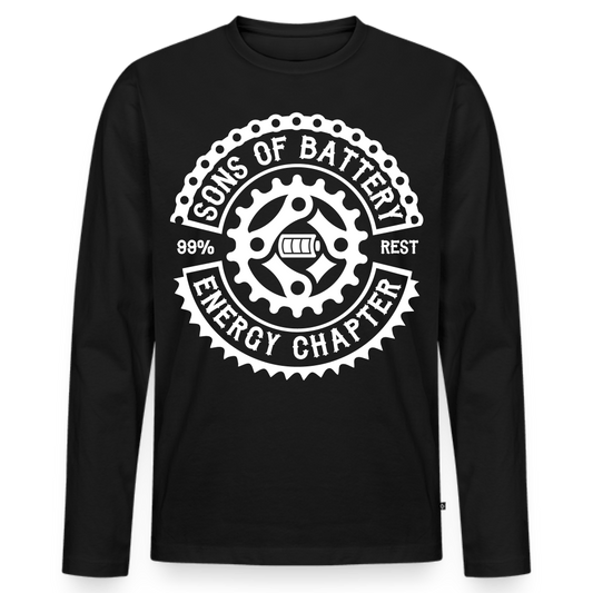 SPOD Männer Premium Bio Langarmshirt Schwarz / S Original Logo - Männer Premium Langarmshirt E-Bike-Community