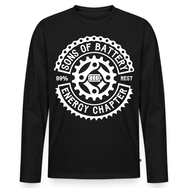 SPOD Männer Premium Bio Langarmshirt Schwarz / S Original Logo - Männer Premium Langarmshirt E-Bike-Community