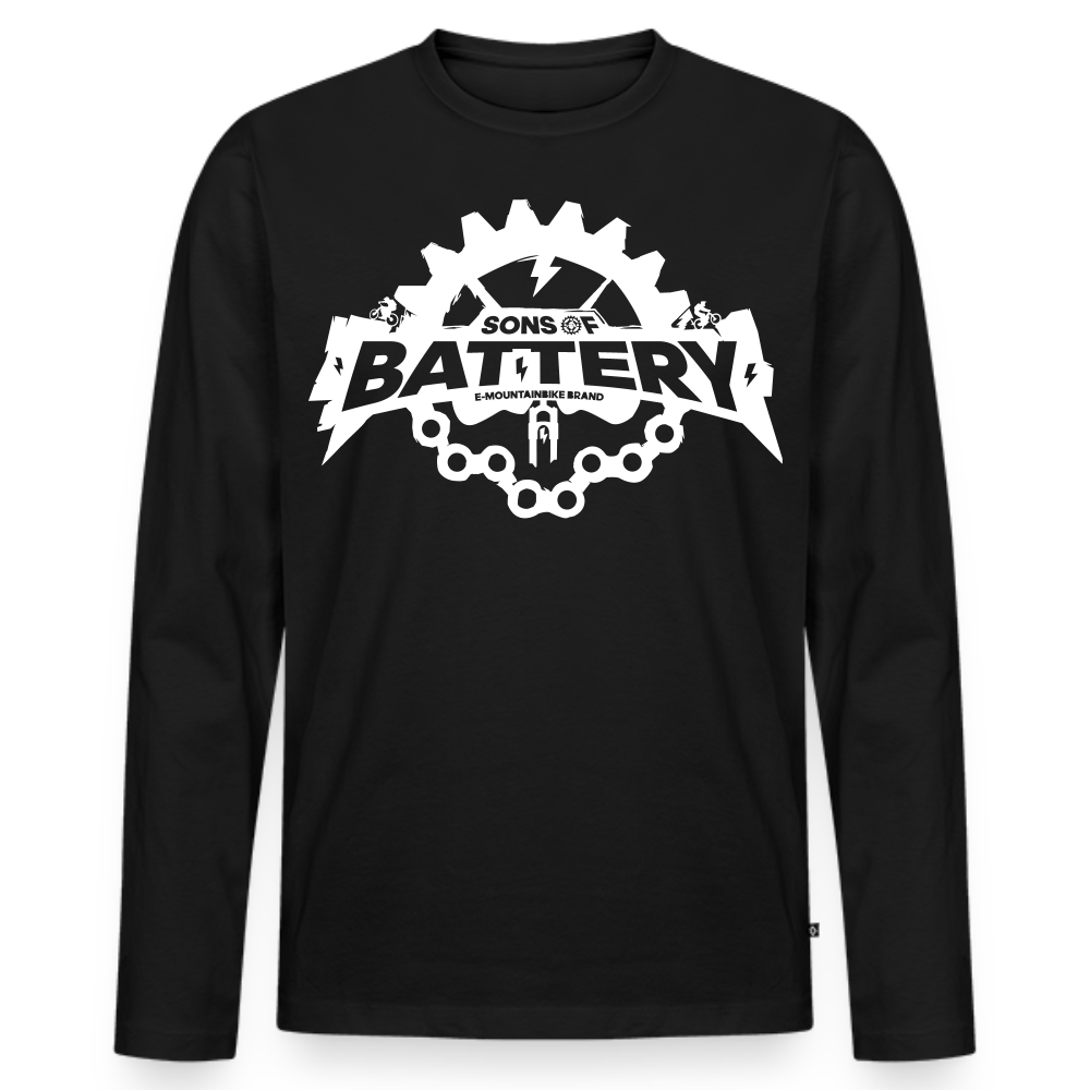 SPOD Männer Premium Bio Langarmshirt Schwarz / S Rough Skull (DTG) Premium Langarmshirt E-Bike-Community