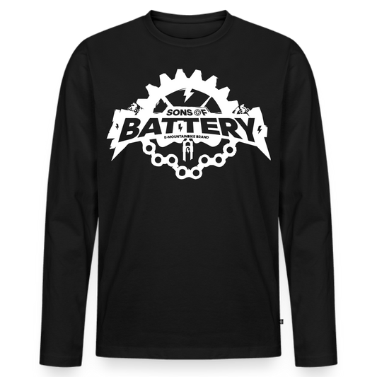 SPOD Männer Premium Bio Langarmshirt Schwarz / S Rough Skull (DTG) Premium Langarmshirt E-Bike-Community