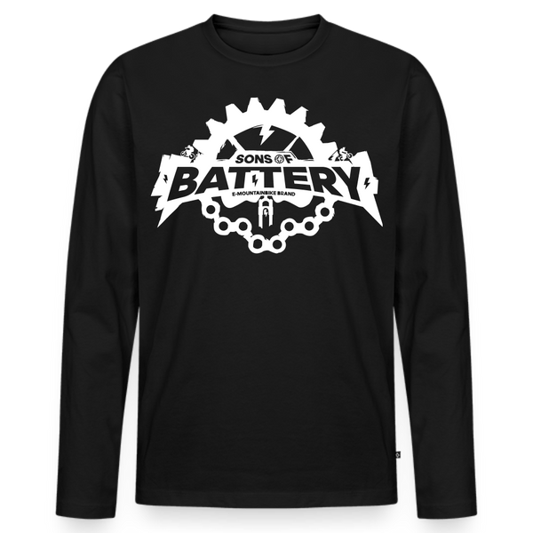 SPOD Männer Premium Bio Langarmshirt Schwarz / S Rough Skull (DTG) Premium Langarmshirt E-Bike-Community