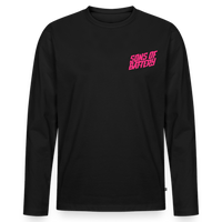 SPOD Männer Premium Bio Langarmshirt Schwarz / S Signature Pink - Männer Premium Langarmshirt E-Bike-Community
