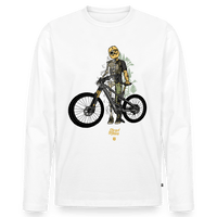 SPOD Männer Premium Bio Langarmshirt Weiß / S Shred or Alive (DTG) - Männer Premium Langarmshirt E-Bike-Community