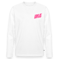 SPOD Männer Premium Bio Langarmshirt Weiß / S Signature Pink - Männer Premium Langarmshirt E-Bike-Community