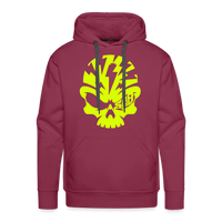 SPOD Männer Premium Hoodie Bordeaux / S Neongelber Skullhead Premium Hoodie E-Bike-Community