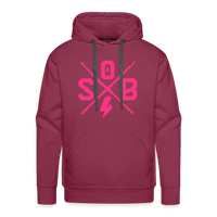SPOD Männer Premium Hoodie Bordeaux / S Neonpink Cross Premium Hoodie E-Bike-Community