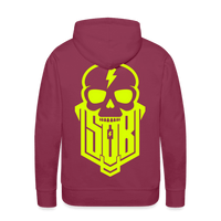 SPOD Männer Premium Hoodie Bordeaux / S Skullgang Neongelb BACKPRINT Premium Hoodie E-Bike-Community