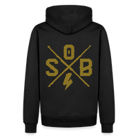 SPOD Männer Premium Hoodie Cross Gold Backprint - Men’s Premium Hoodie E-Bike-Community