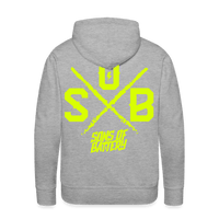 SPOD Männer Premium Hoodie Grau meliert / S Cross -Signature - Back - Männer Premium Hoodie E-Bike-Community