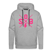SPOD Männer Premium Hoodie Grau meliert / S Neonpink Cross Premium Hoodie E-Bike-Community