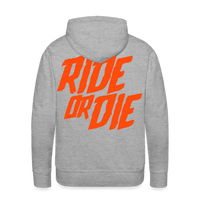 SPOD Männer Premium Hoodie Grau meliert / S Ride or Die - Neonorange - Men’s Premium Hoodie E-Bike-Community