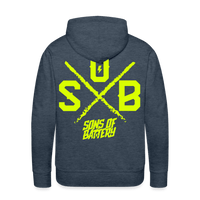 SPOD Männer Premium Hoodie Jeansblau / S Cross -Signature - Back - Männer Premium Hoodie E-Bike-Community
