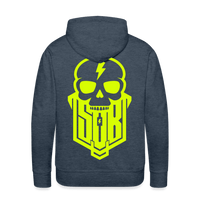 SPOD Männer Premium Hoodie Jeansblau / S Skullgang Neongelb BACKPRINT Premium Hoodie E-Bike-Community