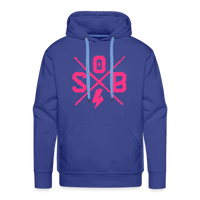 SPOD Männer Premium Hoodie Königsblau / S Neonpink Cross Premium Hoodie E-Bike-Community