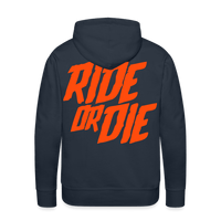 SPOD Männer Premium Hoodie Navy / S Ride or Die - Neonorange - Men’s Premium Hoodie E-Bike-Community