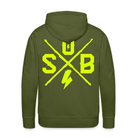 SPOD Männer Premium Hoodie Olivgrün / S Cross - Back - Männer Premium Hoodie E-Bike-Community