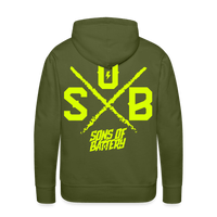 SPOD Männer Premium Hoodie Olivgrün / S Cross -Signature - Back - Männer Premium Hoodie E-Bike-Community