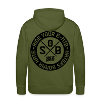 SPOD Männer Premium Hoodie Olivgrün / S "Haters"- SONS OF BATTERY - Men’s Premium Hoodie E-Bike-Community