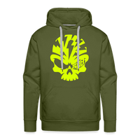 SPOD Männer Premium Hoodie Olivgrün / S Neongelber Skullhead Premium Hoodie E-Bike-Community