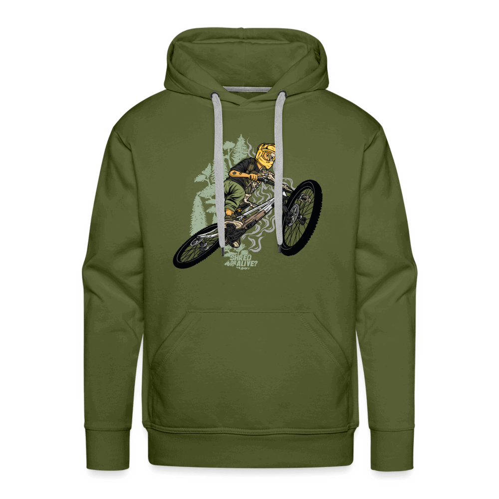 SPOD Männer Premium Hoodie Olivgrün / S Shred or Alive Jumper - Men’s Premium Hoodie E-Bike-Community