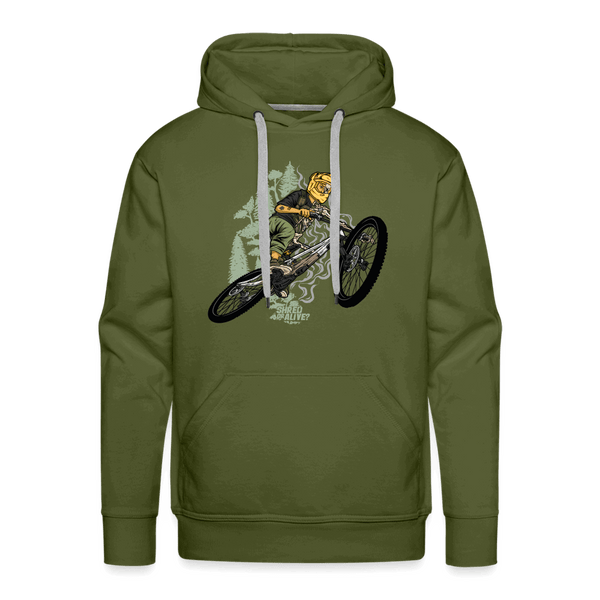 SPOD Männer Premium Hoodie Olivgrün / S Shred or Alive Jumper - Men’s Premium Hoodie E-Bike-Community