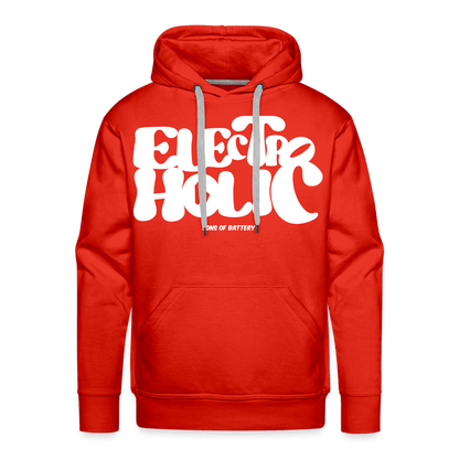 SPOD Männer Premium Hoodie Rot / S 60s Flock - Front - Electroholic - Men’s Premium Hoodie E-Bike-Community