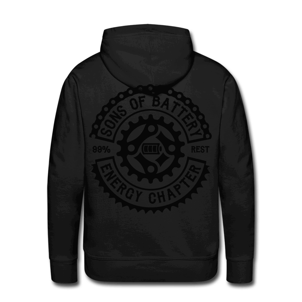 SPOD Männer Premium Hoodie S Original Logo Blackline - Men's Premium Hoodie E-Bike-Community