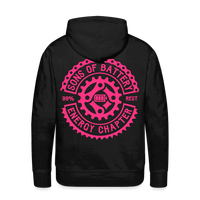 SPOD Männer Premium Hoodie Schwarz / S 2 Seiten Cross / Sons OG Neonpink - Kapuzen Sweater E-Bike-Community