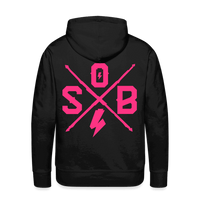 SPOD Männer Premium Hoodie Schwarz / S Cross - Neonpink -Premium Hoodie E-Bike-Community