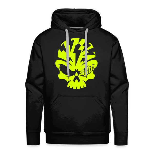 SPOD Männer Premium Hoodie Schwarz / S Neongelber Skullhead Premium Hoodie E-Bike-Community