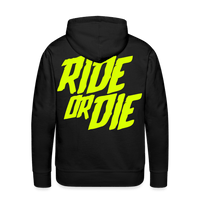 SPOD Männer Premium Hoodie Schwarz / S Ride or Die - Neongelb - Men’s Premium Hoodie E-Bike-Community