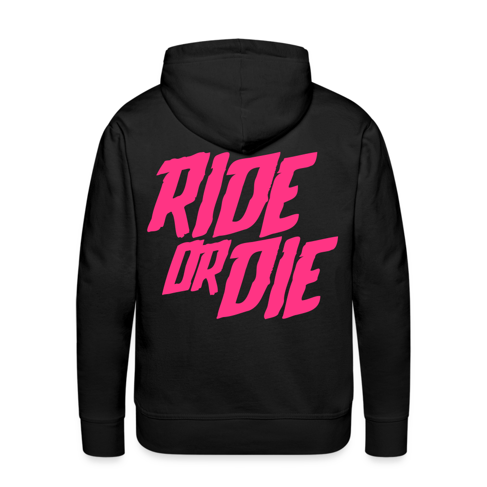 SPOD Männer Premium Hoodie Schwarz / S Ride or Die - Neonpink -Premium Hoodie E-Bike-Community