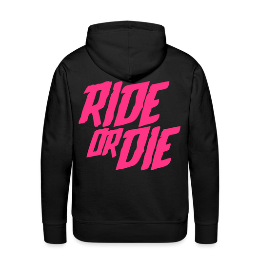SPOD Männer Premium Hoodie Schwarz / S Ride or Die - Neonpink -Premium Hoodie E-Bike-Community